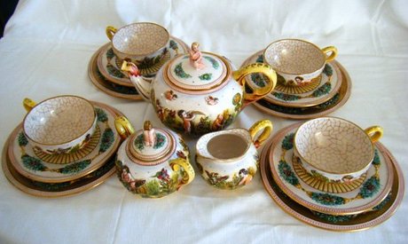 Vintage ARS Artigiana Capo Di Monte style tea set