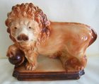 Large Staffordshire Roaring Lion with ball