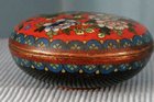 C19th Cloisonne Lidded Box Decorated with Birds and Flowers