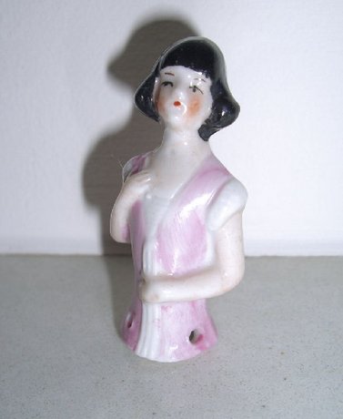 Vintage Ceramic Pin Doll - 1920's girl