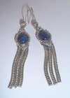 Turkish Silver Pendant Earrings with Blue Gem Stone