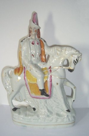 Victorian Staffordshire Figure of an Equestrian Tyrollean Brigand