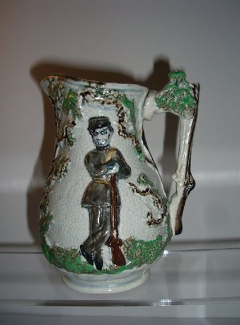 The Volunteer Rifle Corps Staffordshire Jug with Relief Mould