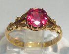 Victorian 18ct Gold Ring with  Pink Spinel Gemstone Hallmark 1898