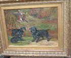 Gun Dogs and Game, 19th C. Oil on Canvas