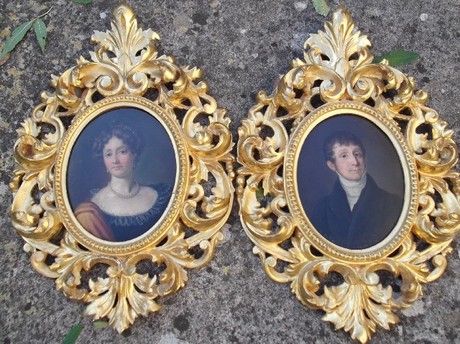 Pair 19th C oil paintings, Portraits of a lady and Gent.