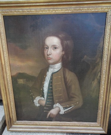 18th C oil on Canvas, Portrait of a boy