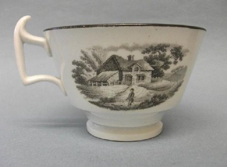 A Charming Bat Printed London Shape Cup and Saucer