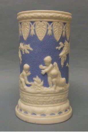 A Tinted, Parian Ware Spill Vase