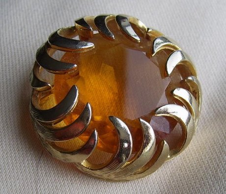 Vintage faux amber brooch