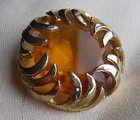 Vintage faux amber brooch