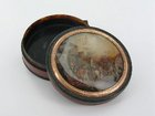 George III 1780's Tortoise Shell Snuff Box - cover miniature
