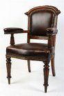 Victorian Oak Open Arm Chair - Circa 1890