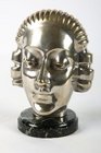 1920s Lorenzi Silvered Bronze Face Mask - Very Rare