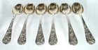 6 Silver Cherry Blossom Spoons. Maker Leeching Canton