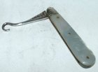 Silver & Mother of Pearl Button Hook. Maker. Isaac Ellis & Sons.