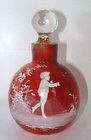 Rare Cranberry Mary Gregory Scent/Perfume Bottle