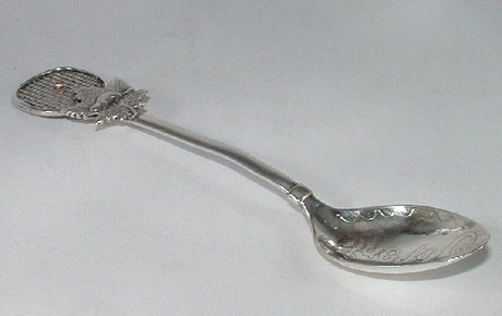 Canadian Silver Beaver Maple-Leaf Tennis Spoon