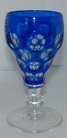 Set of 6 Cobalt Blue Flash Wine Glasses