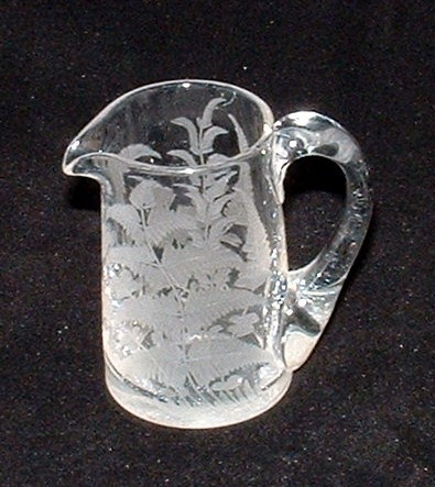 Fern Engraved Miniature Glass Jug