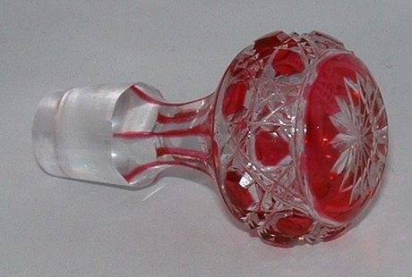 Large Cranberry Flashed Cologne Bottle
