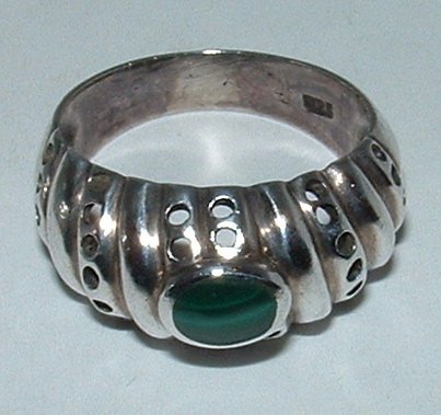 Silver & Malachite Ring