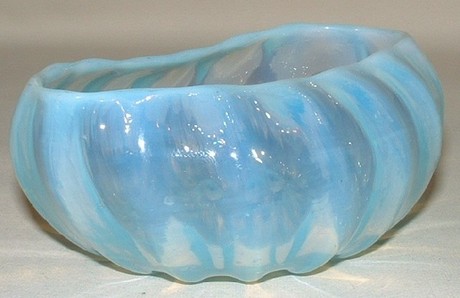 Blue Vaseline Dish / Posy Vase