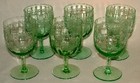 Set of 6 Victorian Green Wine Glasses