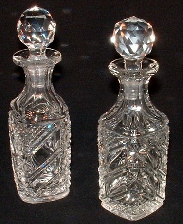 Pair of Cut Glass Scent Bottles