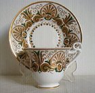 Antique Spode Porcelain Cup & Saucer C1820 -Lotus Bloom