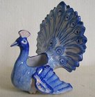 Antique French Faience St Clemens Pottery Peacock Salt