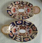 Davenport  Porcelain Pair Shell Handle Sweetmeat  Dishes 19th