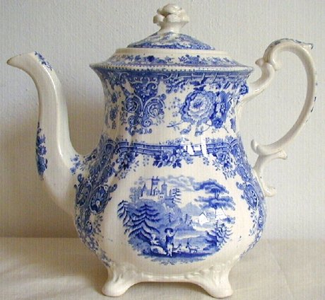 William Ridgway Tyrolean P#2 Tea Pot C1840 Staffordshire Pottery