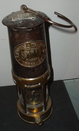 Original Miners Lamp. Thomas and Williams Aberdare. Type number 1