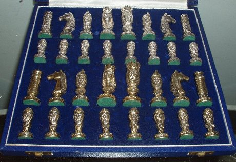 Solid Silver Figural Chess Set