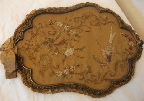 Rare Silk Embroided face/fire fans