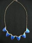 Cobalt Blue Enamel & Silver-Gilt Necklace by Albert Scharning