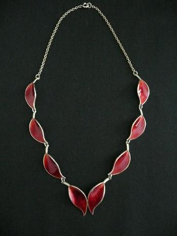 David-Andersen Red Enamel & Silver-Gilt Necklace