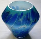 Moulded Stained Art Glass Vase / Bowl