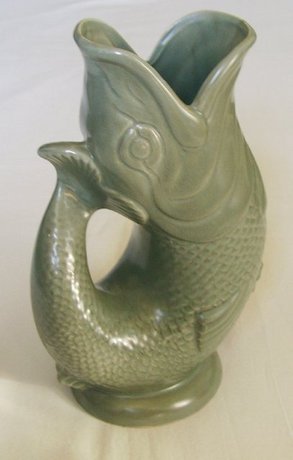 A Dartmouth Pottery Metallic Grey Fish Glug / Gluggle Jug