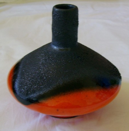 Otto Keramik West German Modernist UFO Volcanic Glaze Vase