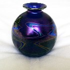 Phoenician Maltese Violet Iridescent Squat Glass Vase