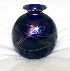 Phoenician Maltese Violet Iridescent Squat Glass Vase