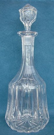 Mid Victorian Mallet Shaped Panel Cut Lead Crystal Decanter