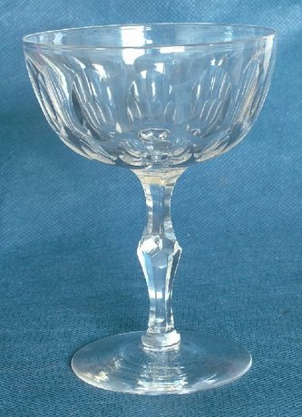 Pair of Victorian Double Thumb Cut Pan Champagne Glasses