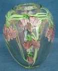 Art Nouveau Flint Glass Vase with Internal Floral Design