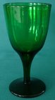 Set of Four Green Wine Glasses with Drawn Stems c.1830