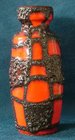 West German Bottle Shaped Vase with Volcanic Textured Pattern