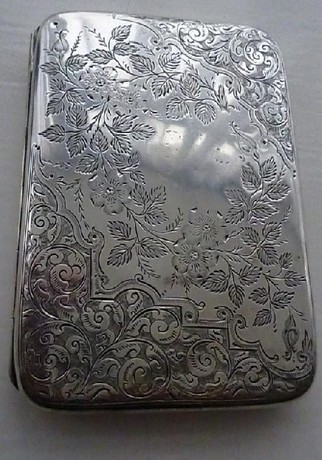 ENGRAVED SILVER WALLET WITH PIG SKIN INTERIOR