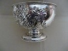 LARGE SILVER BOWL HEAVILY EMBOSSED BIRM 1904